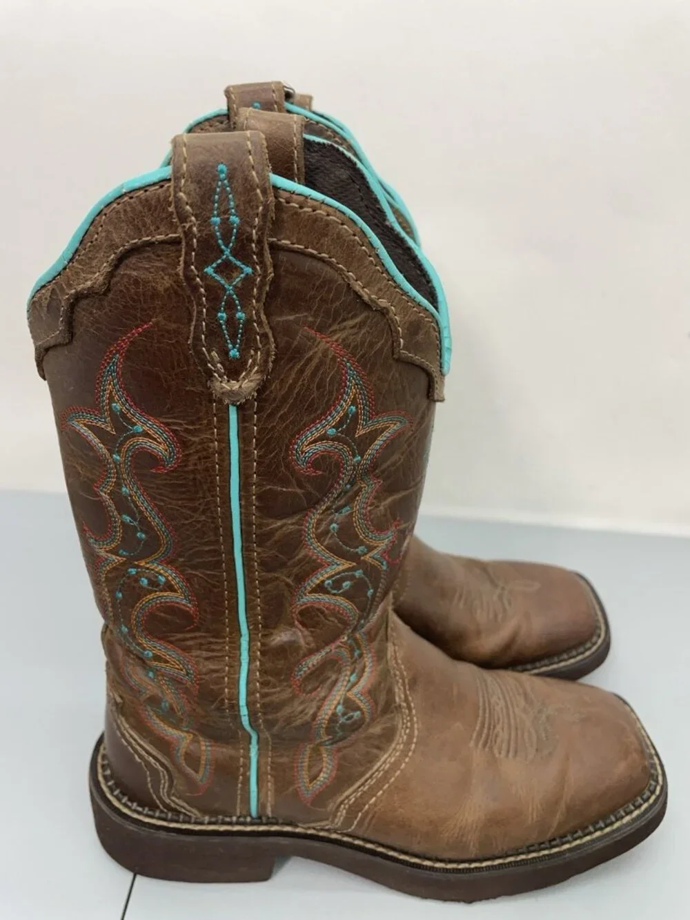 Justin Gypsy Raya Cowboy Boots Western Square Toe Distressed Brown Womens 7 - Picture 3 of 16